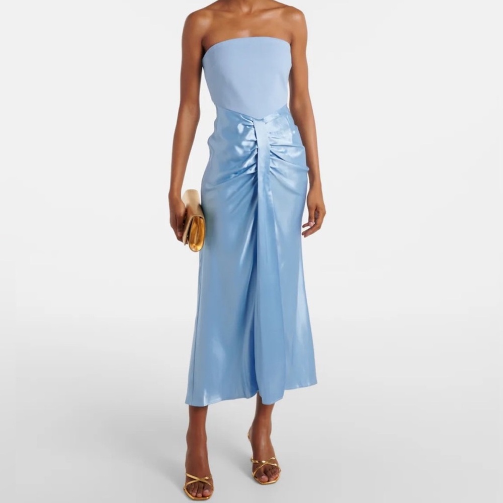Staud Wayfaring Ponte and Satin Midi Dress - Picture 3 of 3